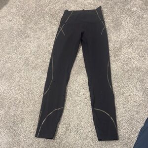 lululemon athletica Black Leggings with Gold Accents limited edition